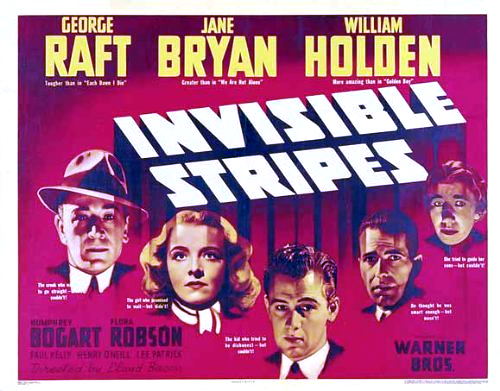 Humphrey Bogart, William Holden, Jane Bryan and George Raft in Invisible Stripes (1939)