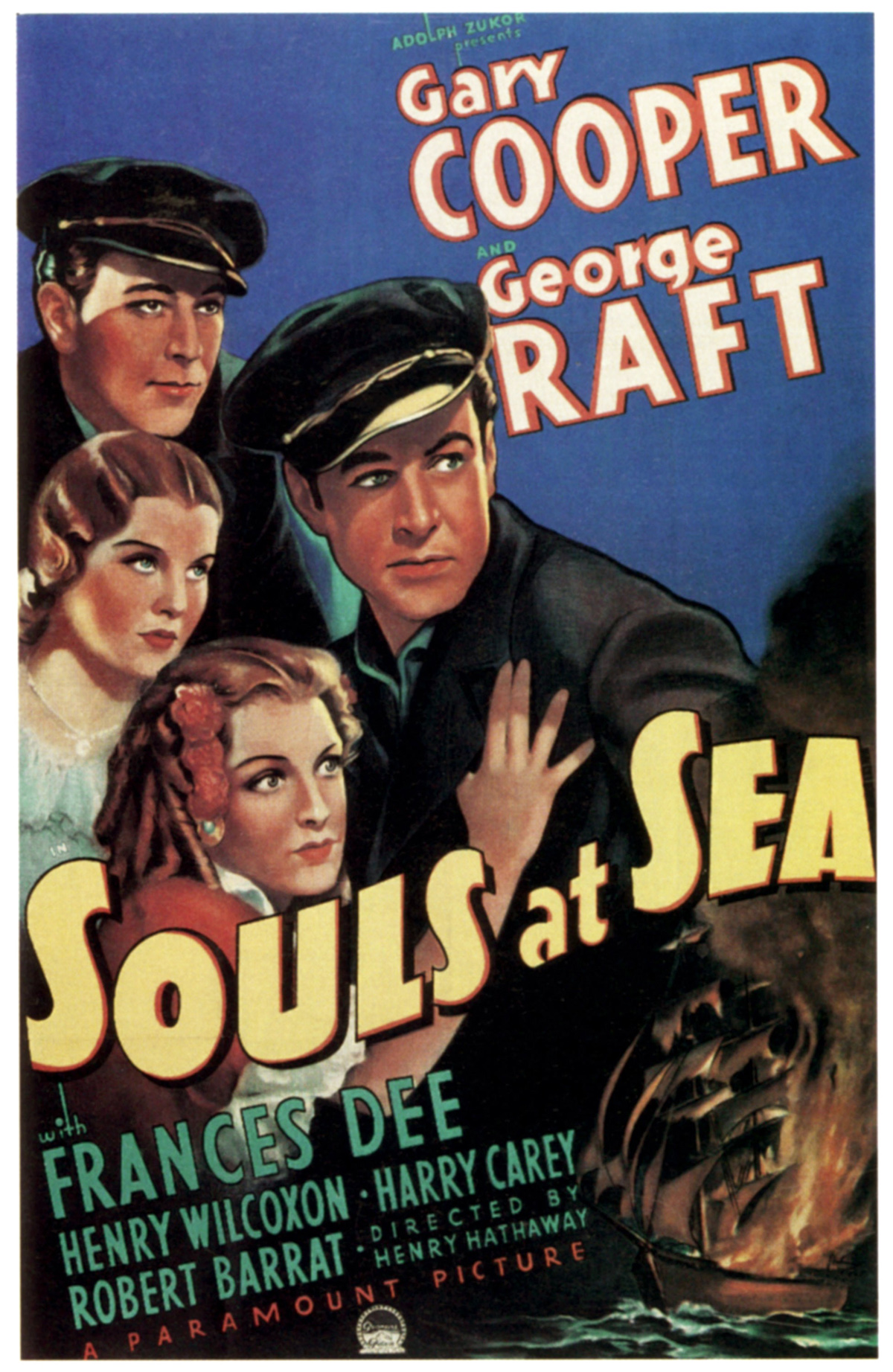 Still of Gary Cooper, Olympe Bradna, Frances Dee and George Raft in Souls at Sea (1937)