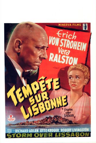 Erich von Stroheim and Vera Ralston in Storm Over Lisbon (1944)