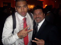 R&B Award winning Artist Chris Brown & Daniel Ramos at Sony/BMI Clive Davis Party at The Beverly Hills Hotel in Beverly Hills, Ca.