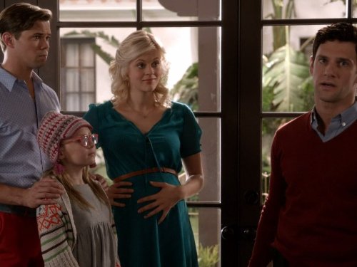 Still of Justin Bartha, Andrew Rannells, Georgia King and Bebe Wood in The New Normal (2012)