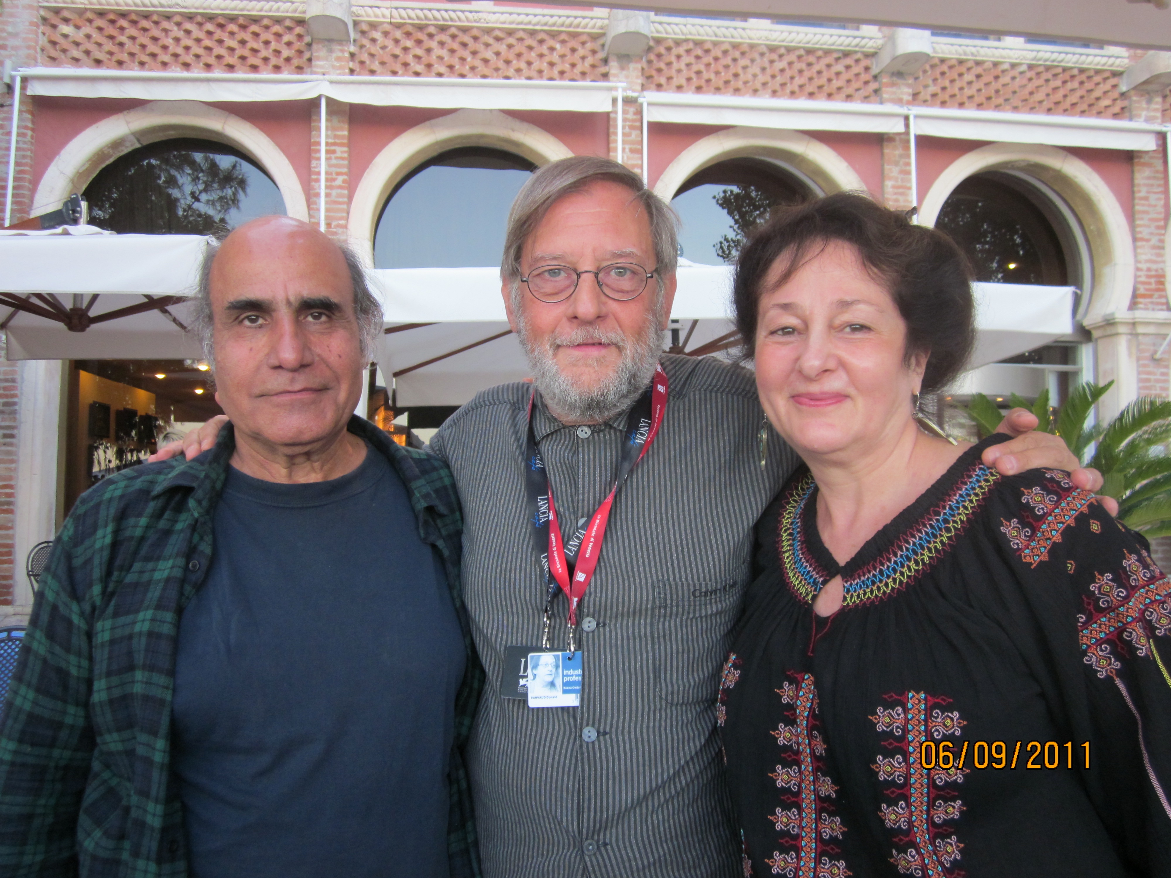 with Amir Naderi and Susan RAY in venice biennale while I was acting in Squadra Antimafia by Beniamino Catena