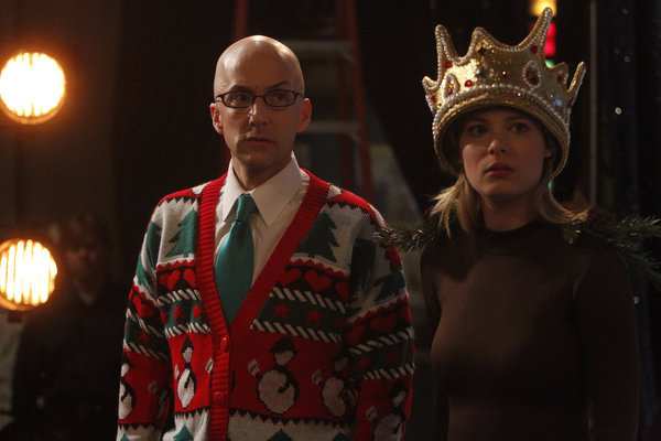 Still of Jim Rash, Gillian Jacobs and Dean Pelton in Community (2009)