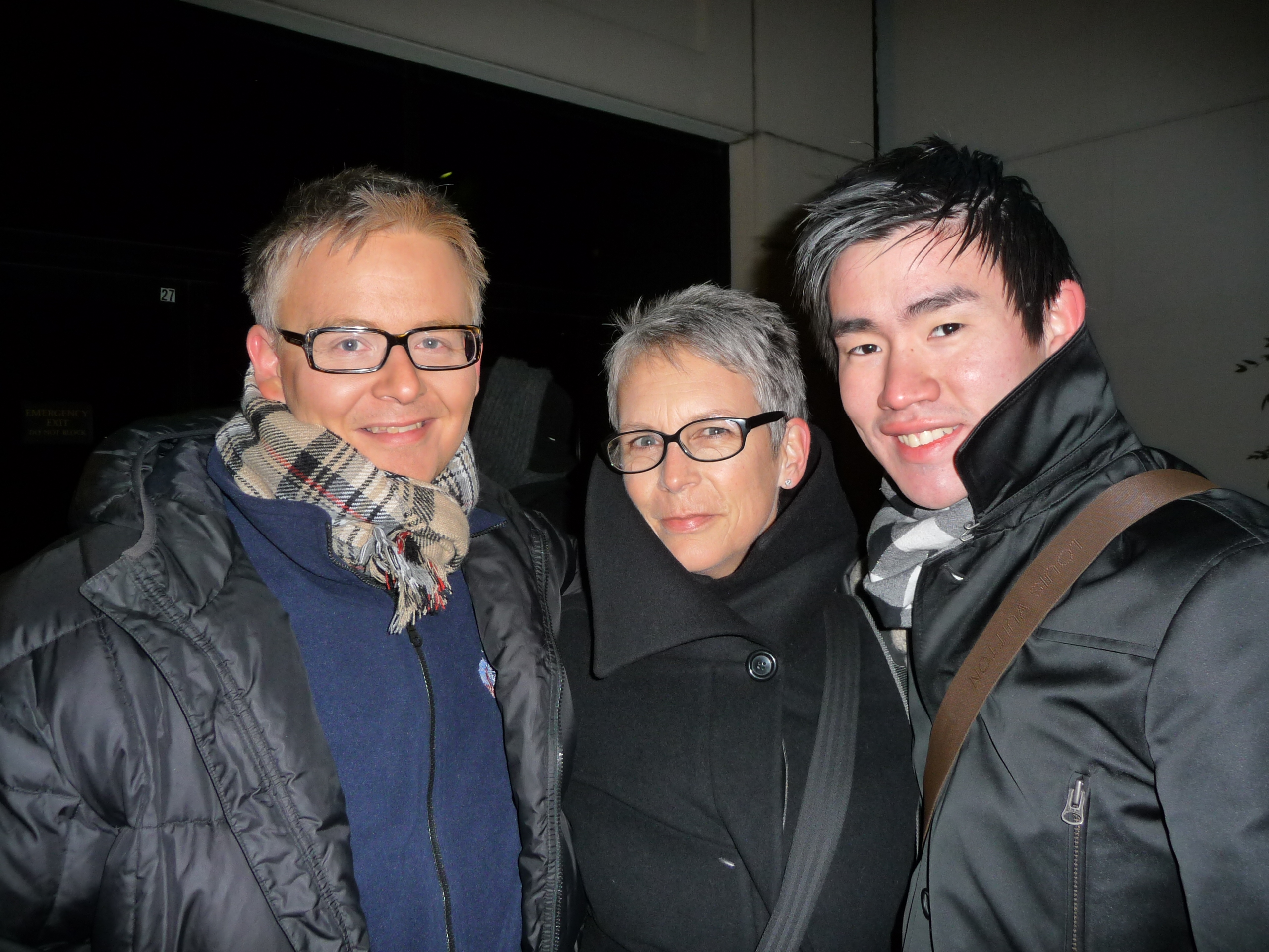 Jesper W. Rasmussen with Jamie Lee Curtis on the morning of President Obama's Inauguration