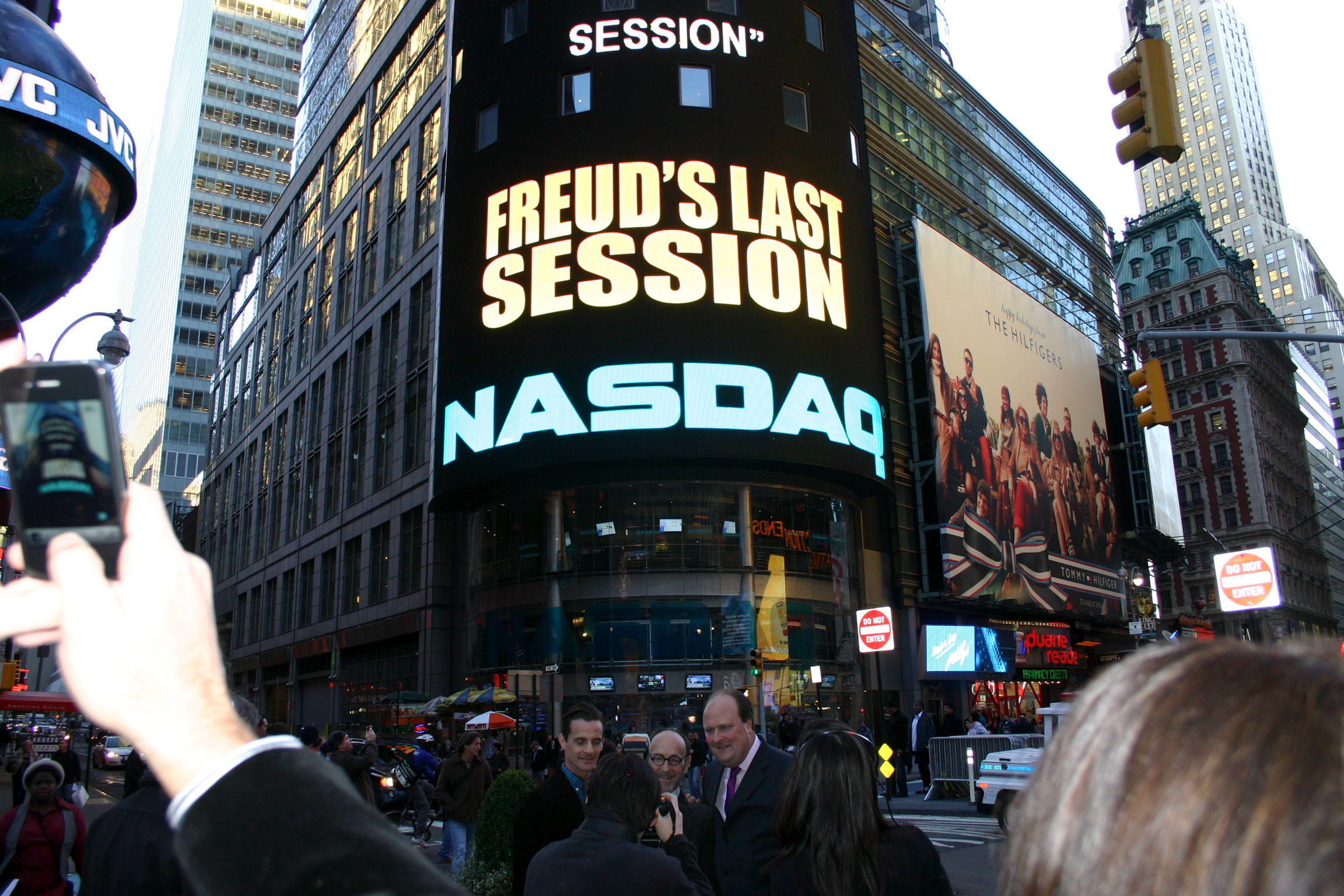 Interview after ringing NASDAQ bell as Freud.