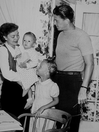 Ronald Reagan with Jane Wyman, son Michael and daughter Maureen