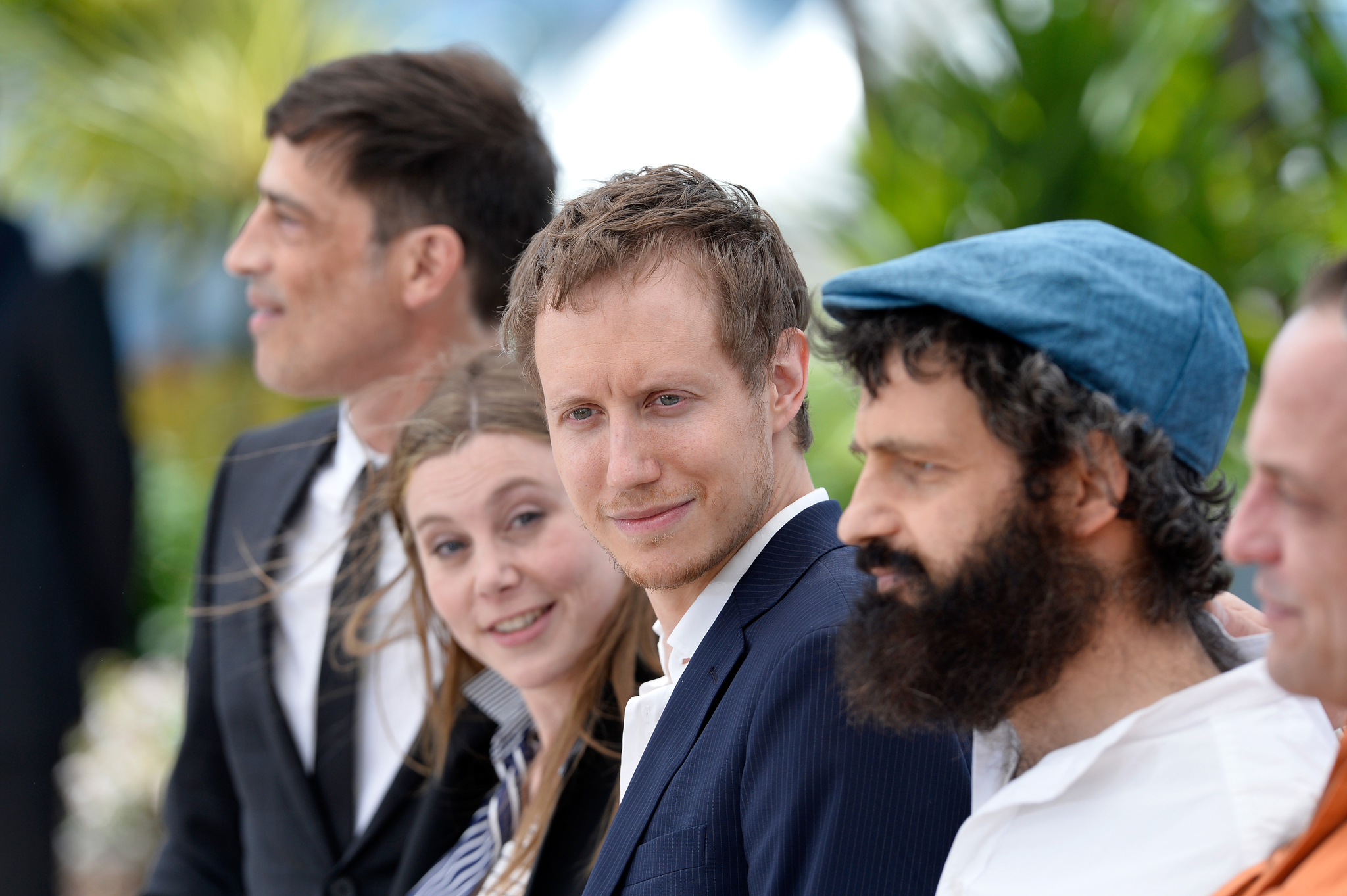 Urs Rechn, Todd Charmont, László Nemes, Géza Röhrig and Clara Royer at event of Saul fia (2015)