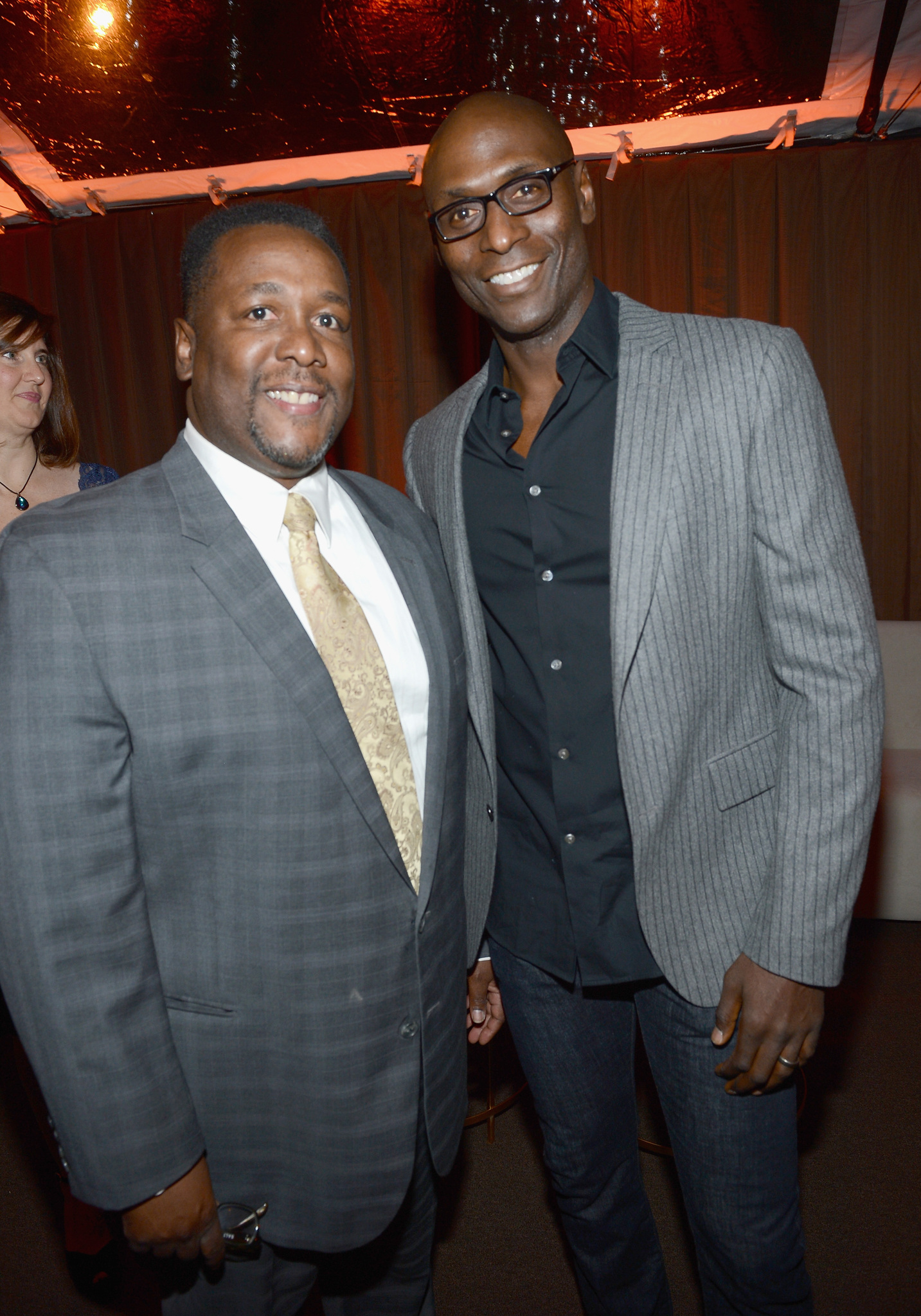 Wendell Pierce (L) and Lance Reddick attend the Audi Golden Globes Kick Off 2013.
