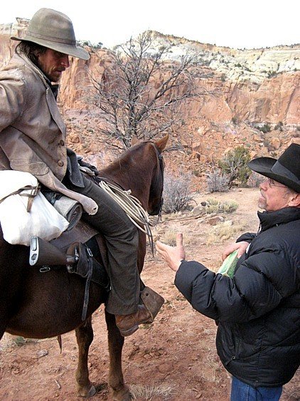 'Thell Reed'(qv) and 'Christian Bale'(qv) on the set of _3:10 to Yuma_(qv)