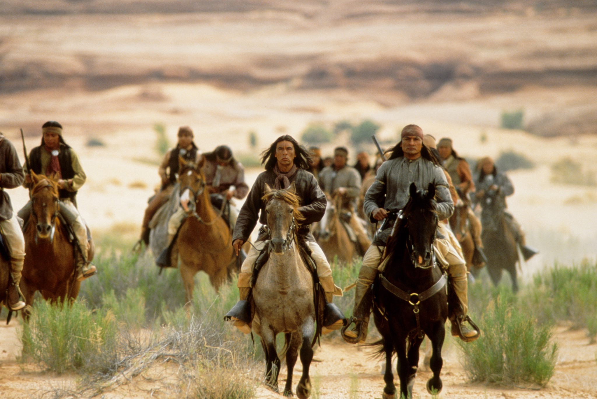 Still of Steve Reevis and Wes Studi in Geronimo: An American Legend (1993)