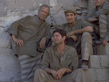 Still of David Carradine, Billy Rieck and Kirk Sullivan in Warden of Red Rock (2001)