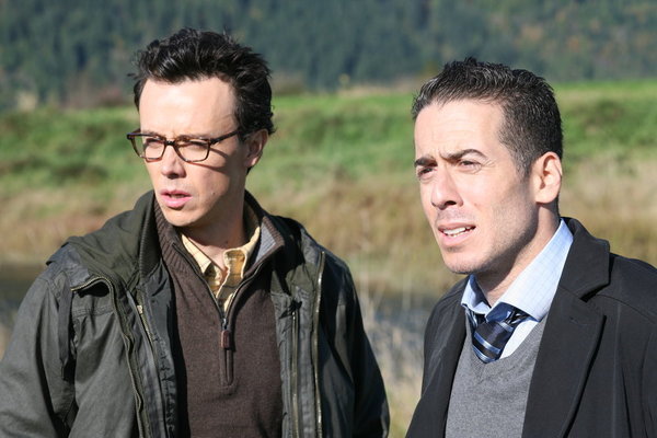 Still of Kirk Acevedo and Adam Greydon Reid in Collision Earth (2011)