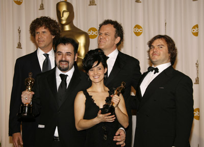 John C. Reilly, Will Ferrell, Jack Black, Eugenio Caballero and Pilar Revuelta at event of The 79th Annual Academy Awards (2007)