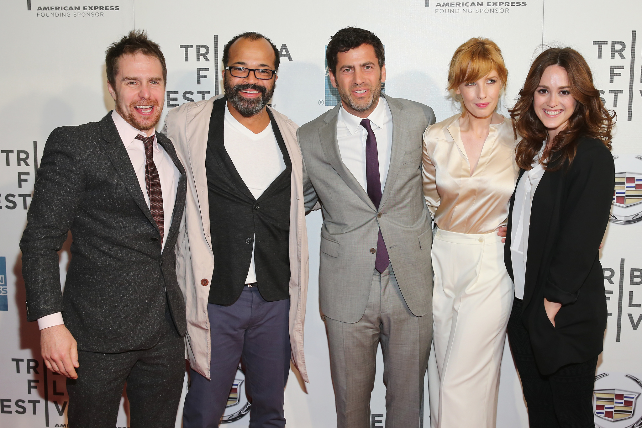 Sam Rockwell, Heather Lind, Kelly Reilly, Jeffrey Wright and David M. Rosenthal at event of A Single Shot (2013)