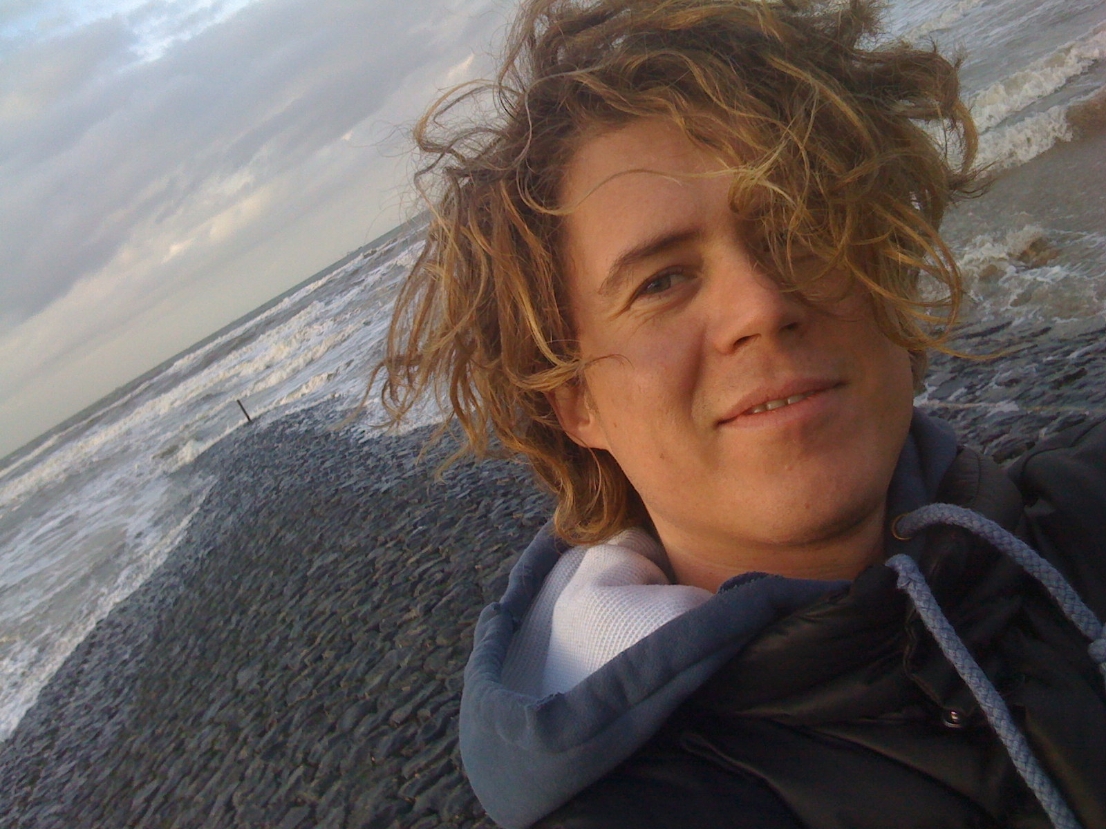 Self portrait. On a beach near Den Haag, NL 2008
