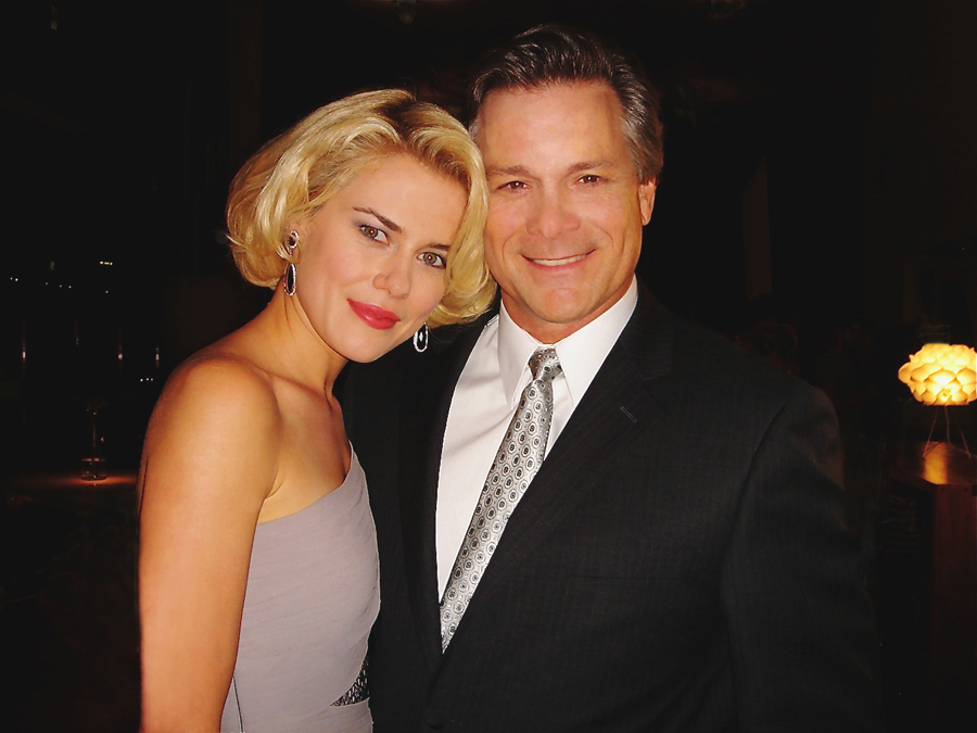 Rachael Taylor and Ric on the set of 