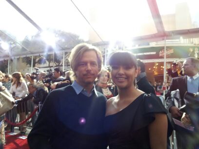 Chelsea and David Spade at the Jack and Jill premiere