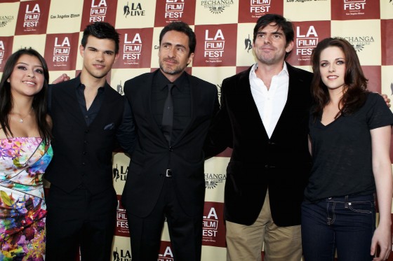 Chelsea, Taylor Lautner, Demián Bichir, Chris Weitz, and Kristen Stewart at the LA Film Festival premiere of 