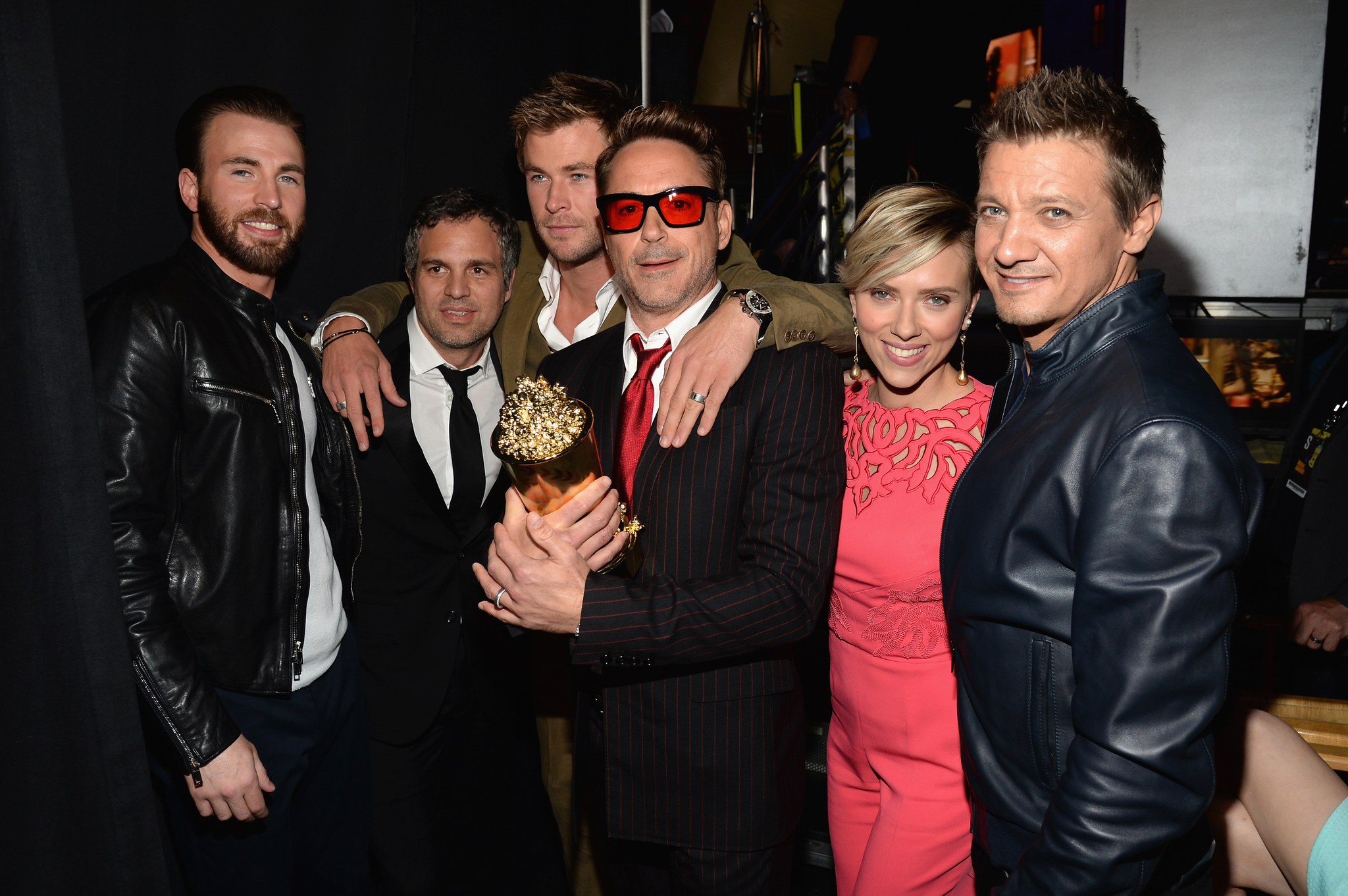 Robert Downey Jr., Chris Evans, Scarlett Johansson, Jeremy Renner, Mark Ruffalo and Chris Hemsworth