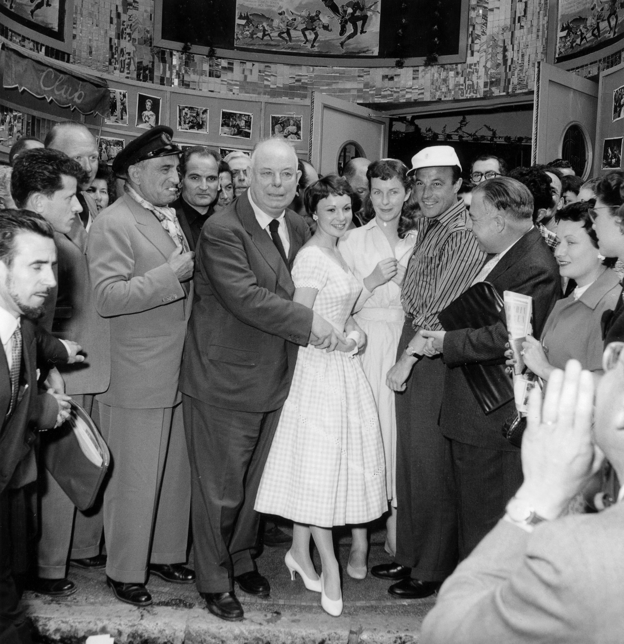 Gene Kelly, Betsy Blair, Jean Renoir and Charles Vanel