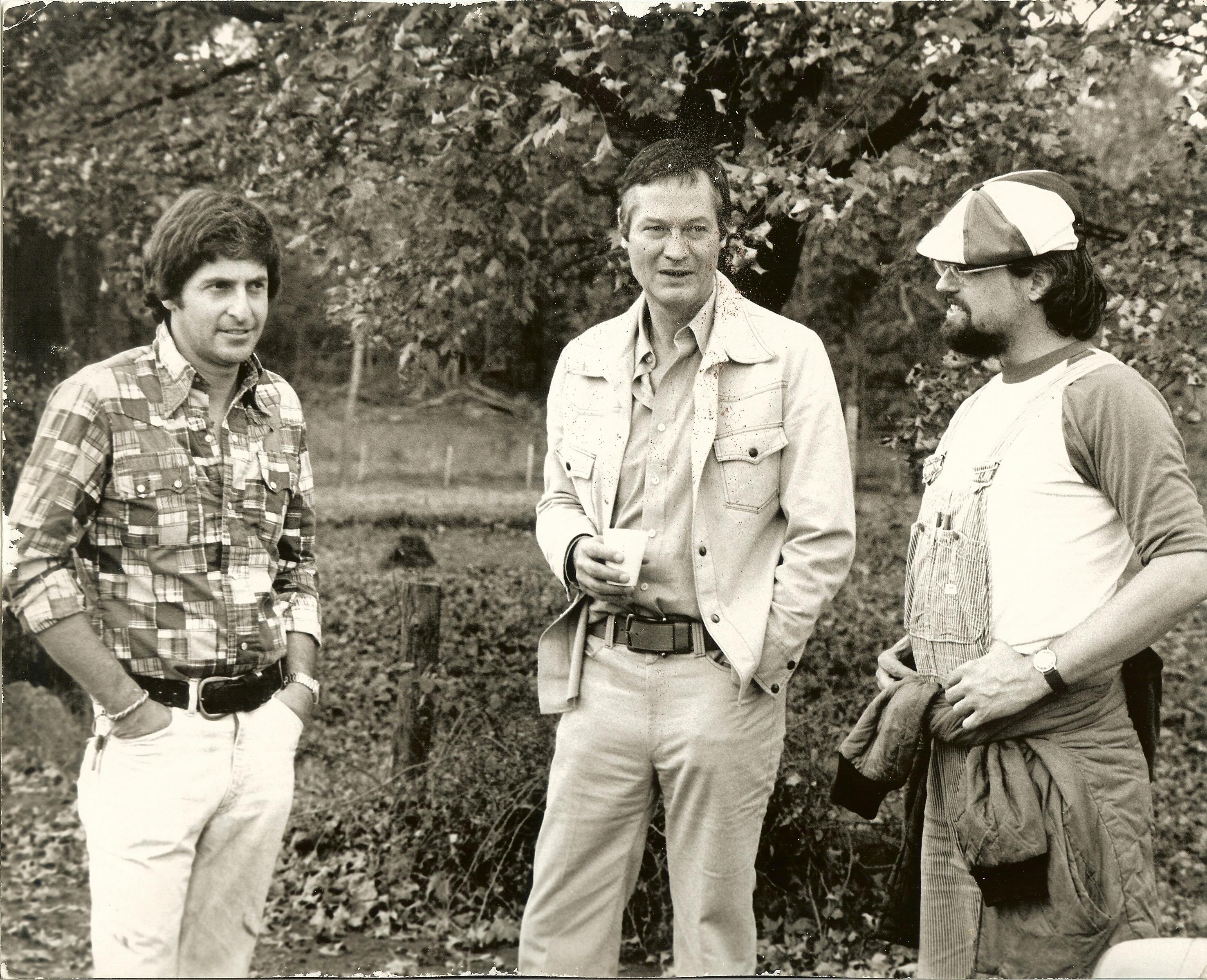 From left to right: Paul Rapp, Roger Corman and Jonathan Demme. On location in Arkansas for 20th Century Fox's 