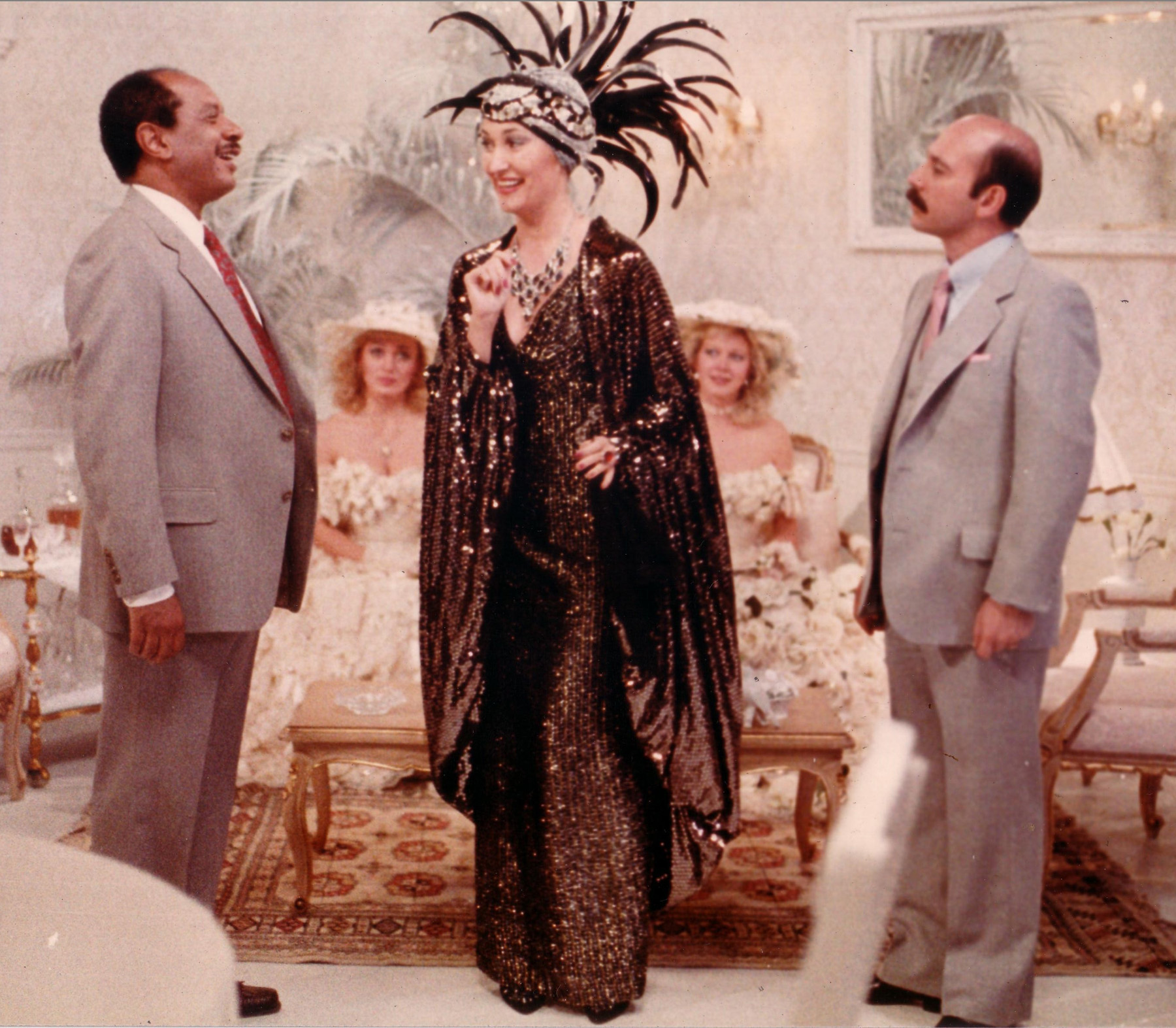 Jennifer Rhodes with Sherman Hemsley and Luis Avalos in GHOST FEVER