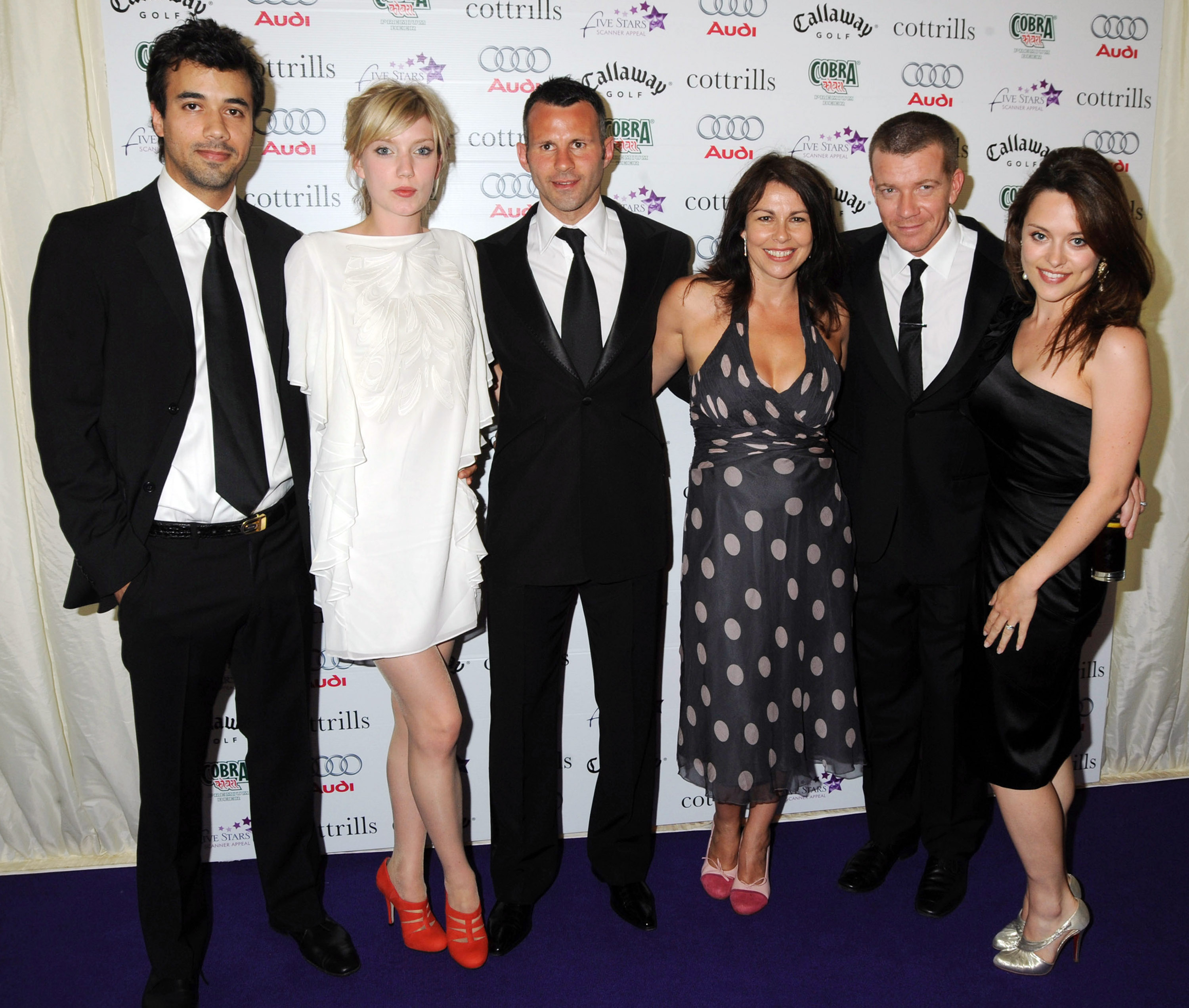 Phillip Rhys, Robyn Addison, Ryan Giggs, Julie Graham, Max Beesley and Zoe Tapper. 5 Stars Scanner Appeal - Arrivals.