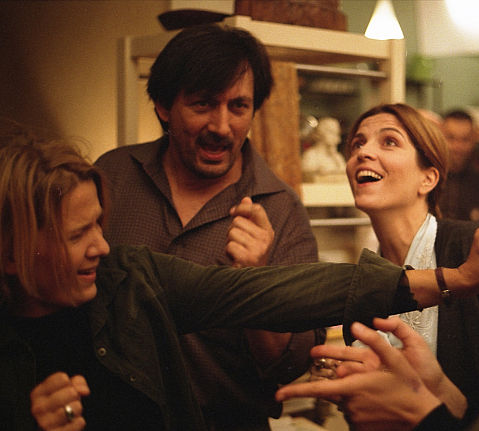 Center: Serge Riaboukine as Felix; Right: Filmmaker Agnes Jaoui as Sylvia