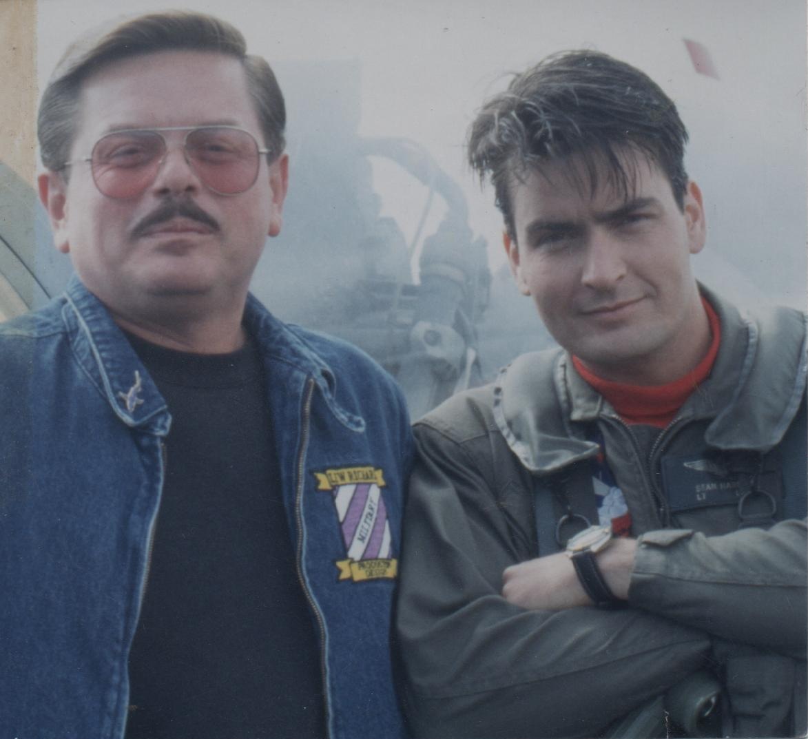 Lew Richard with Charlie Sheen on Hot Shots!