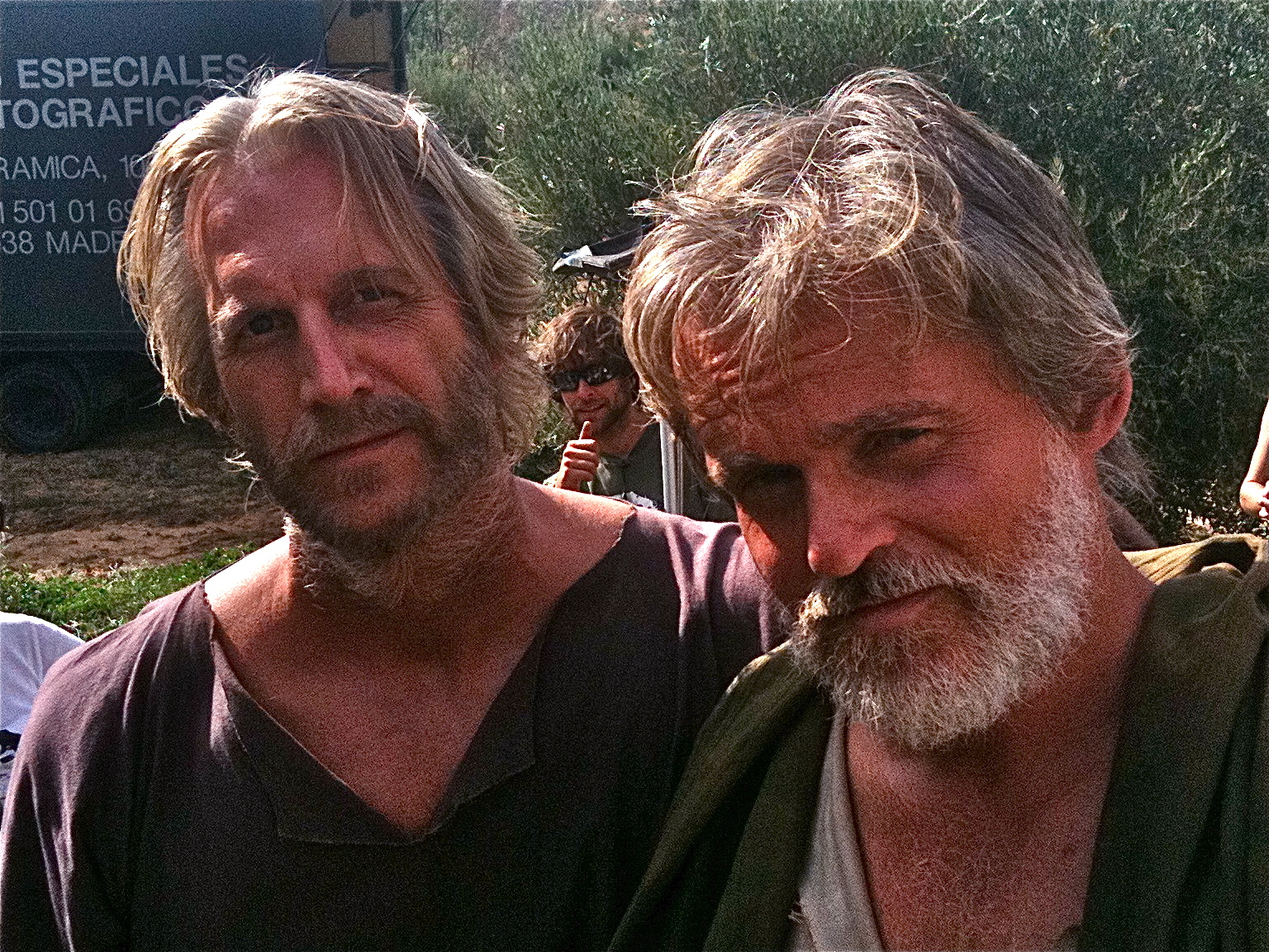 Hoyt Richards and Chris Gilling on the set of THE DISCIPLE