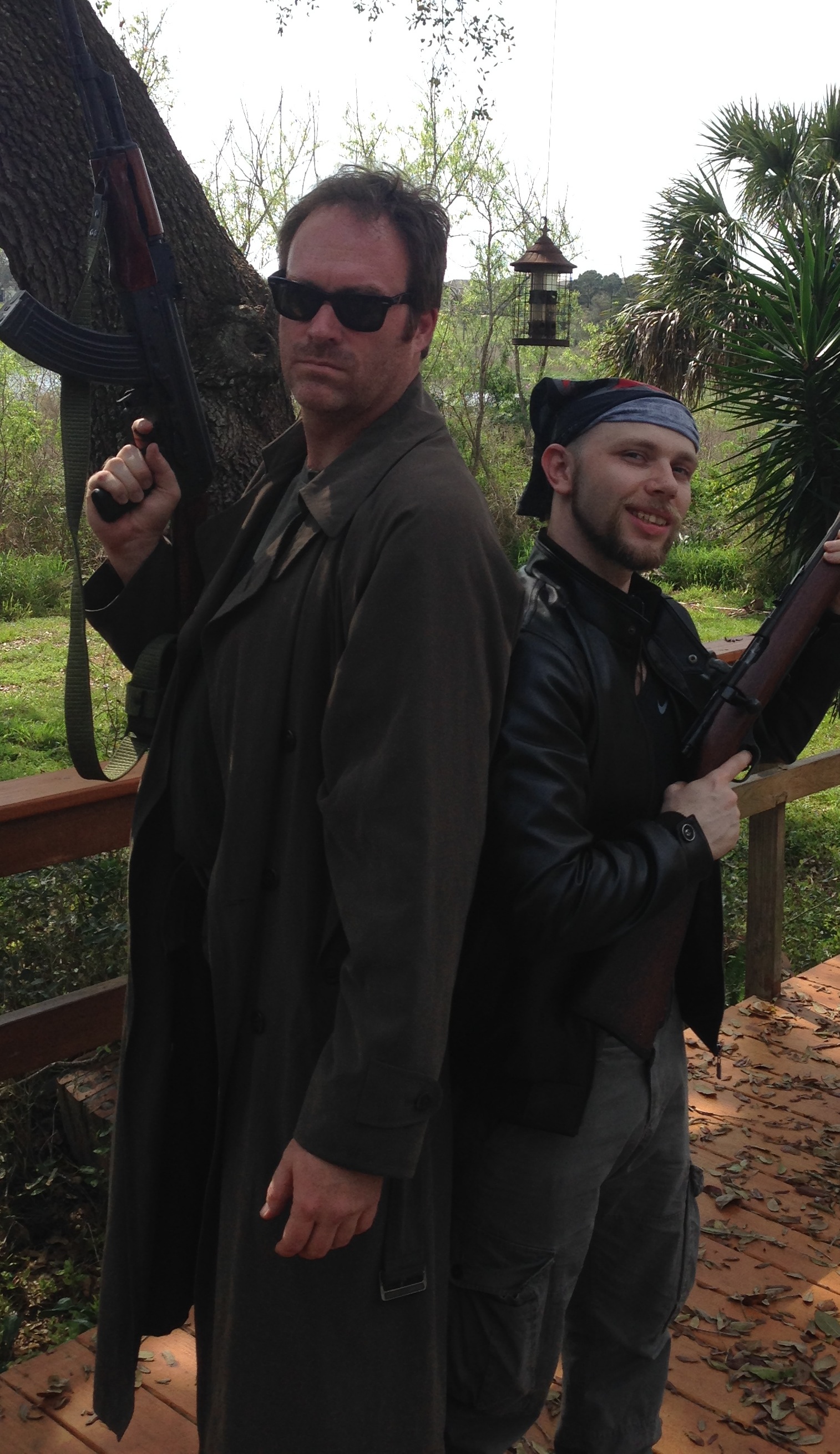 Tommy and Joe (Bryan Hughes) ready to save the world from zombies in 