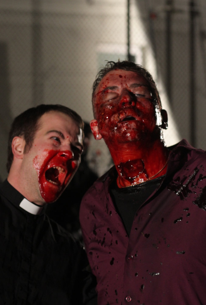 Behind the Scenes of The Reverend: Stuart Brennan and Shane Richie ready to shoot!