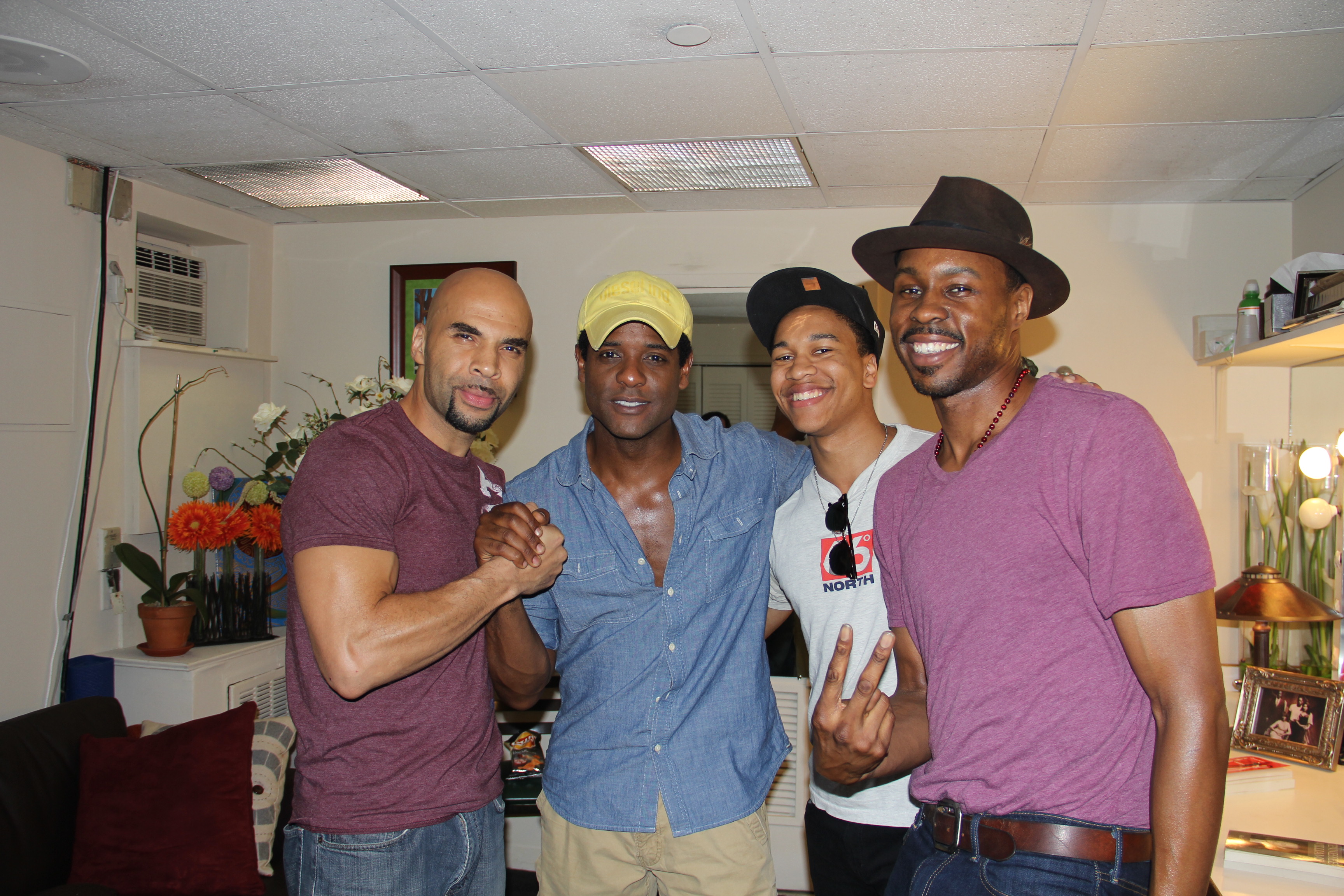 Cast of A 'Streetcar Named Desire on Broadway' 2012. Starring (left to right)Jacinto Taras Riddick, Blair Underwood, Aaron Clifton Moten and Wood Harris.