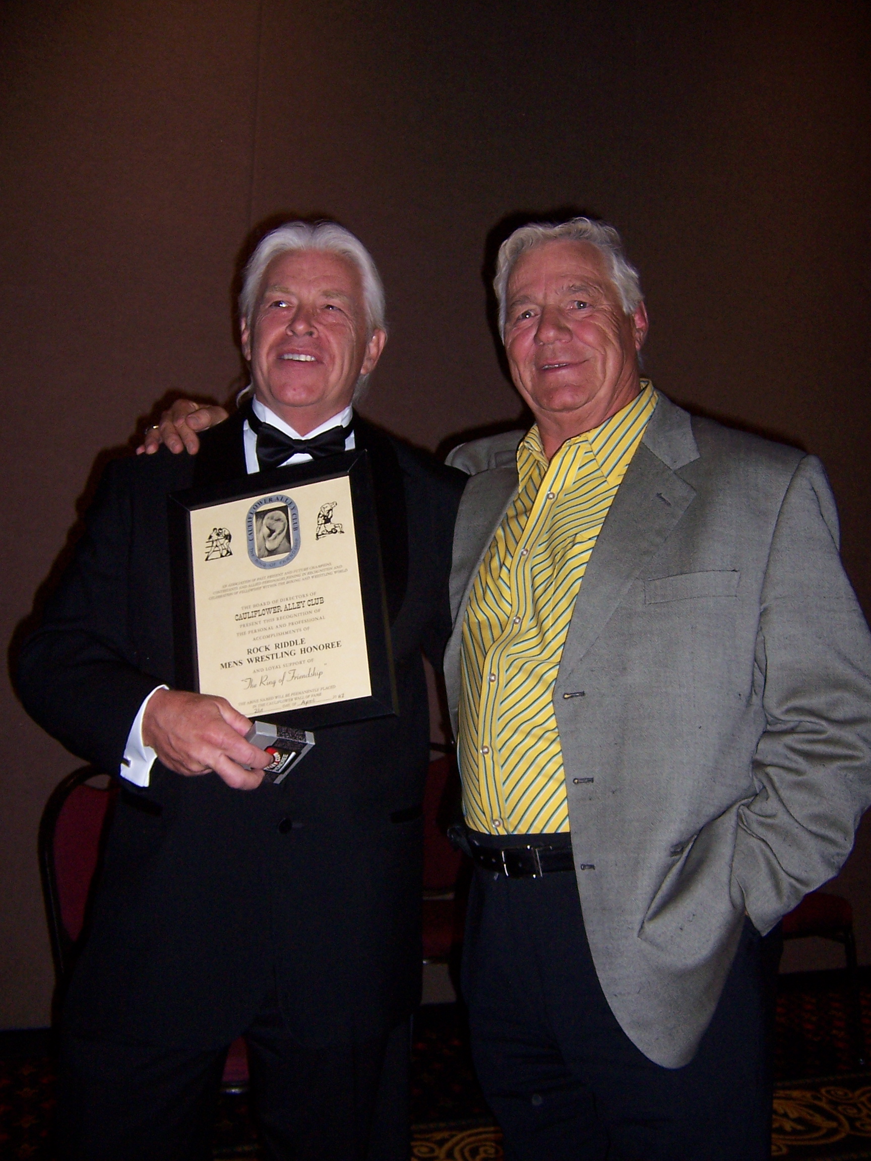 WWE Senior Vice President Pat Patterson Presents the 2007 Reel Honoree Award to Rock Riddle - CAC Convention, Las Vegas, NV