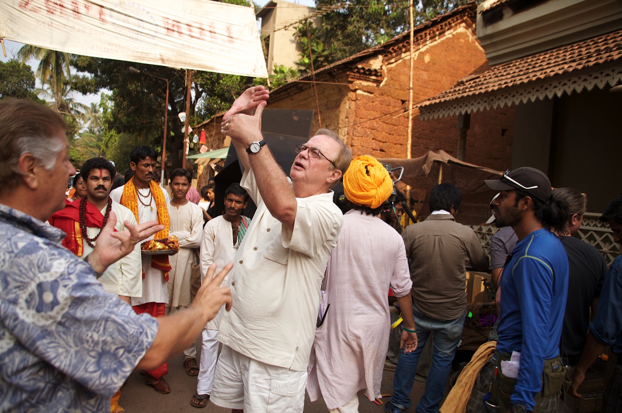 William Riead setting a shot on The Letters set in Goa, India.