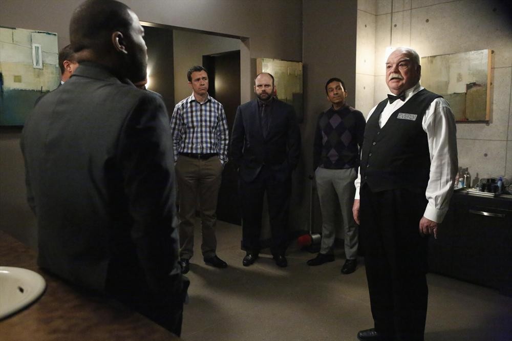 Still of Anthony Anderson, Jesse Burch, Richard Riehle, Joel Spence and Raja Deka in Black-ish (2014)