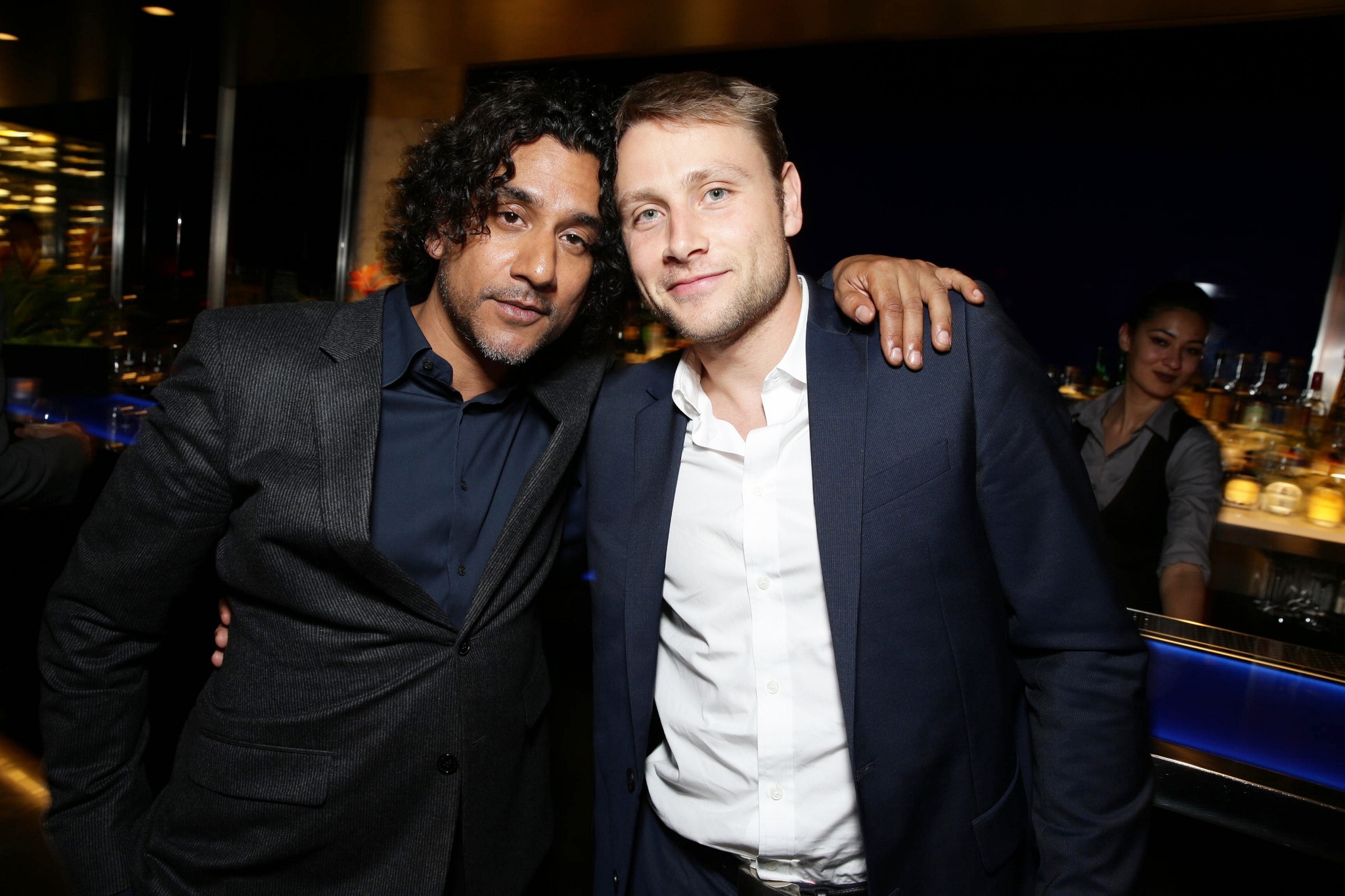 Naveen Andrews and Max Riemelt at event of Sense8 (2015)