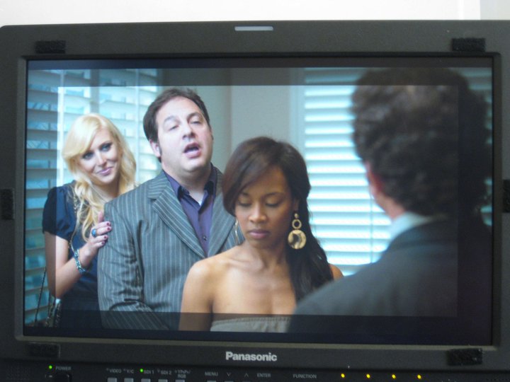 Production photo taken of the monitor next to the camera during a take. From the feature film, 