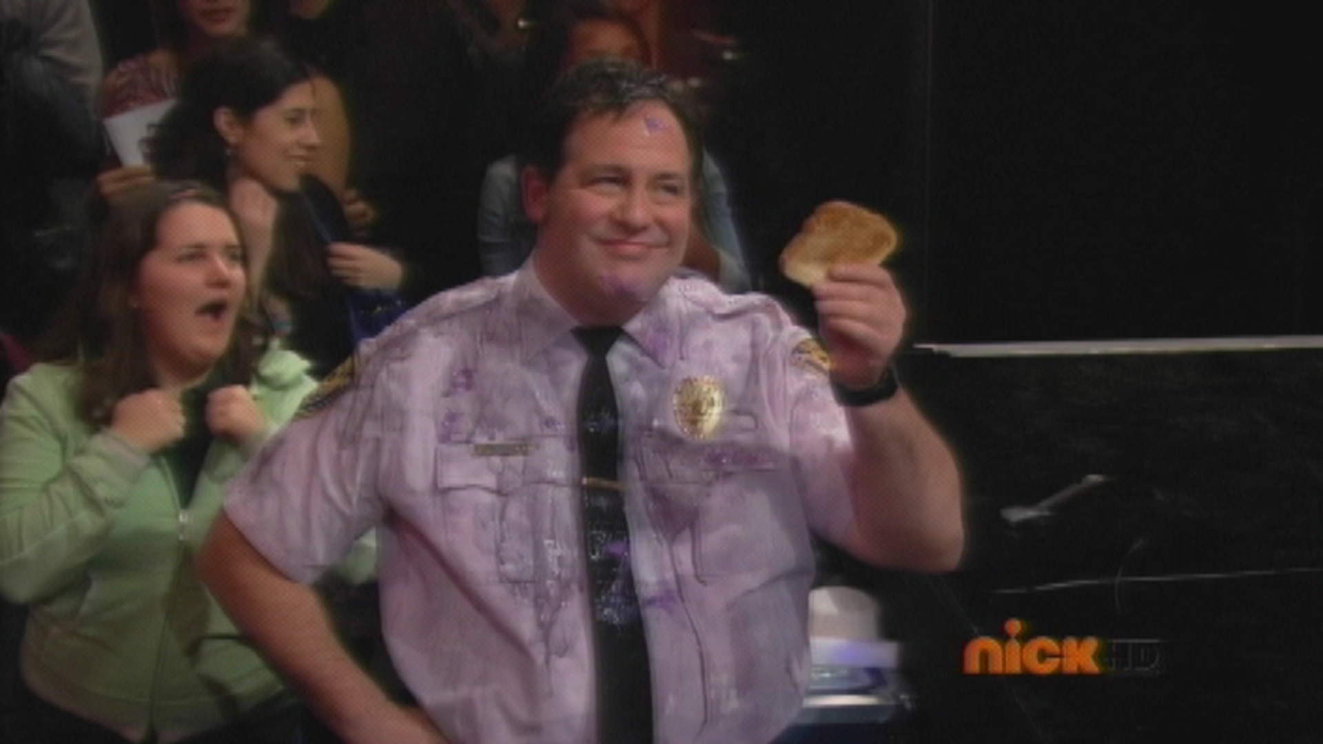 Production still from Marvin Marvin (Nickelodeon). Roger Rignack as the bumbling security guard.