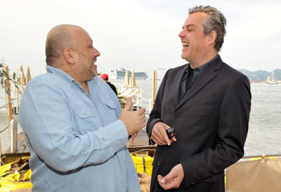 Director Eran Riklis and actor Danny Huston (R) attend the Danny Huston Press Breakfast held at the Moet Salon, Baoli Beach during the 63rd Annual International Cannes Film Festival on May 14, 2010 in Cannes, France. 63rd Annual Cannes Film Festival - Danny Huston Press Breakfast Moet Salon at the Baoli Beach Cannes, France May 14, 2010