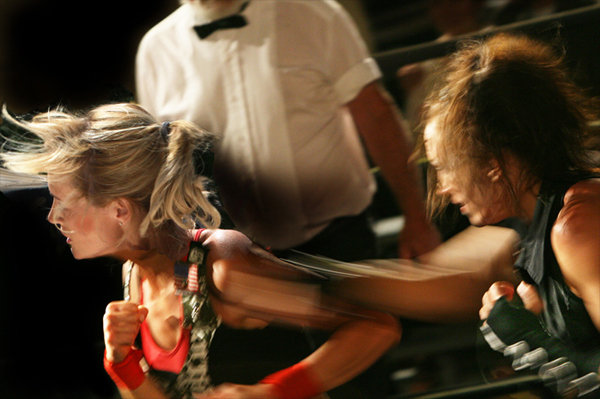 All-female bare knuckles fight tournament, brutality, elegance mix with high stakes and deception, Roxborough (Samantha Rogers) Riley (Mona)