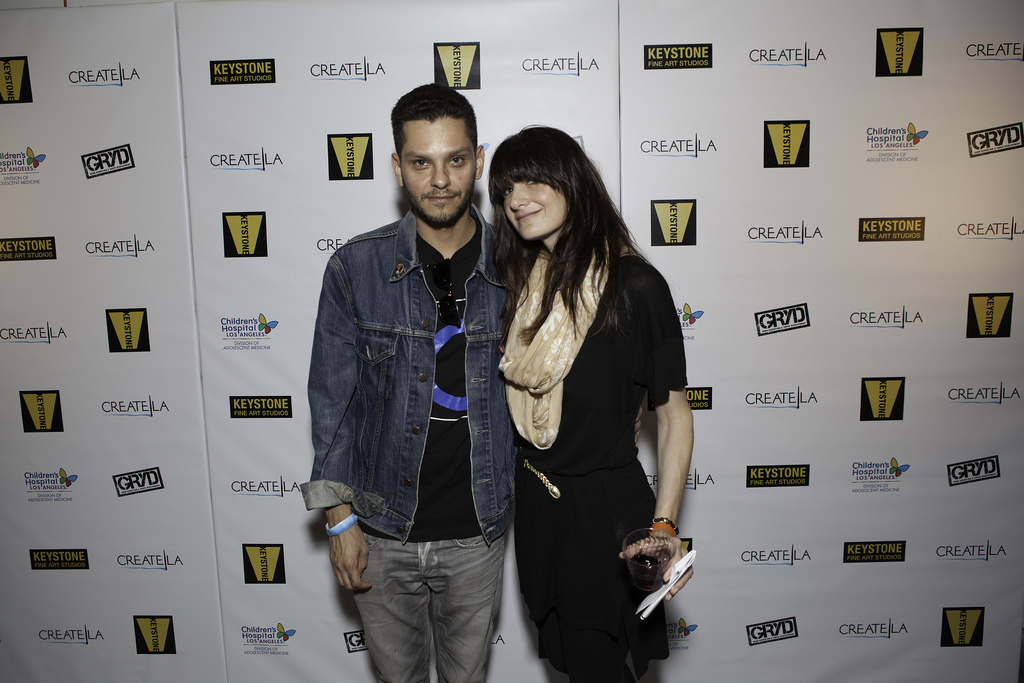Daniel Louis Rivas and producer Charisse Sanzo at the Keystone gallery 12X12 event 2014 in Los Angeles.