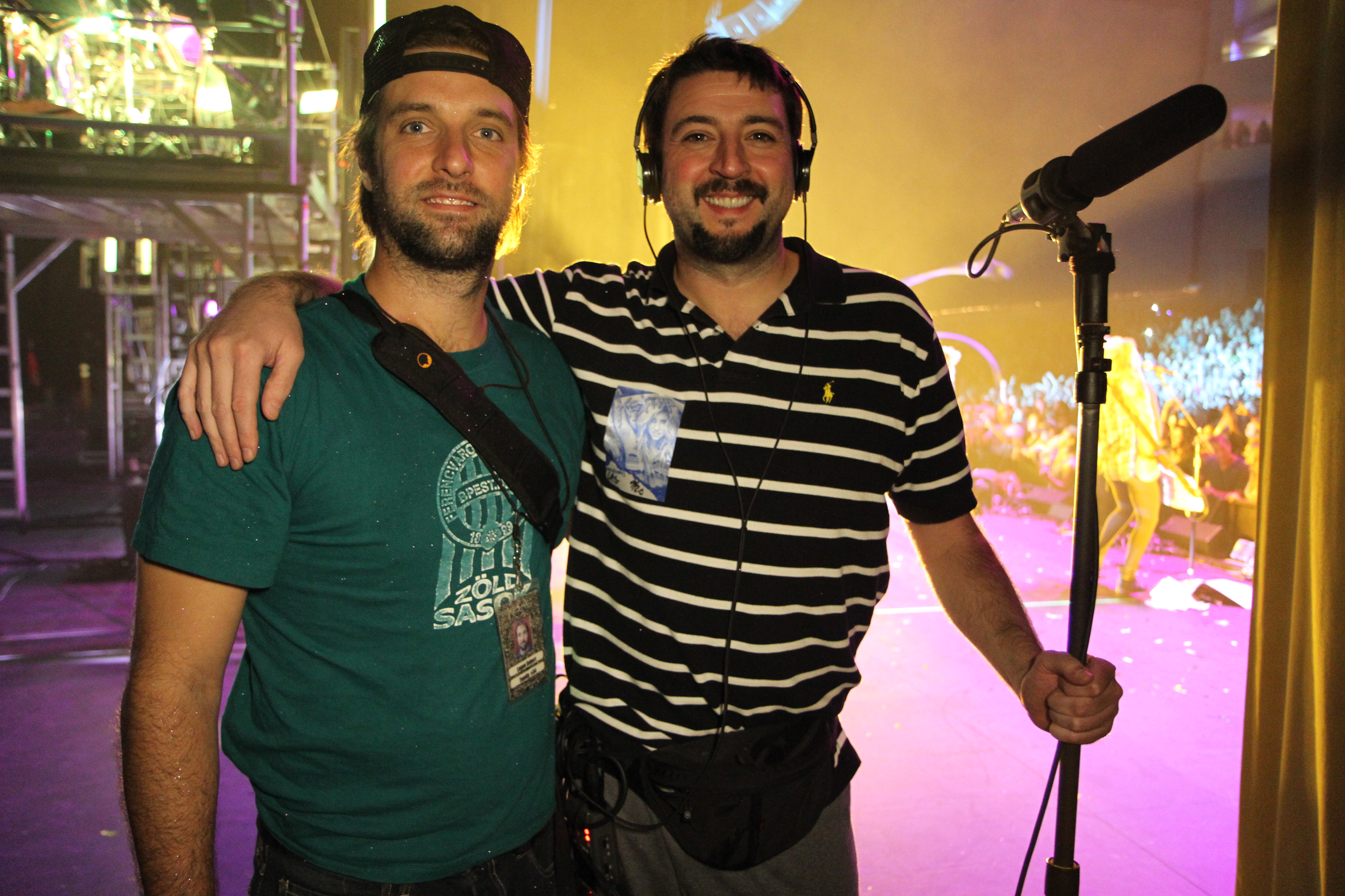 Lagan Sebert and Ted Roach, backstage at the last US show on Ke$ha's Animal Tour in 2011, filming 