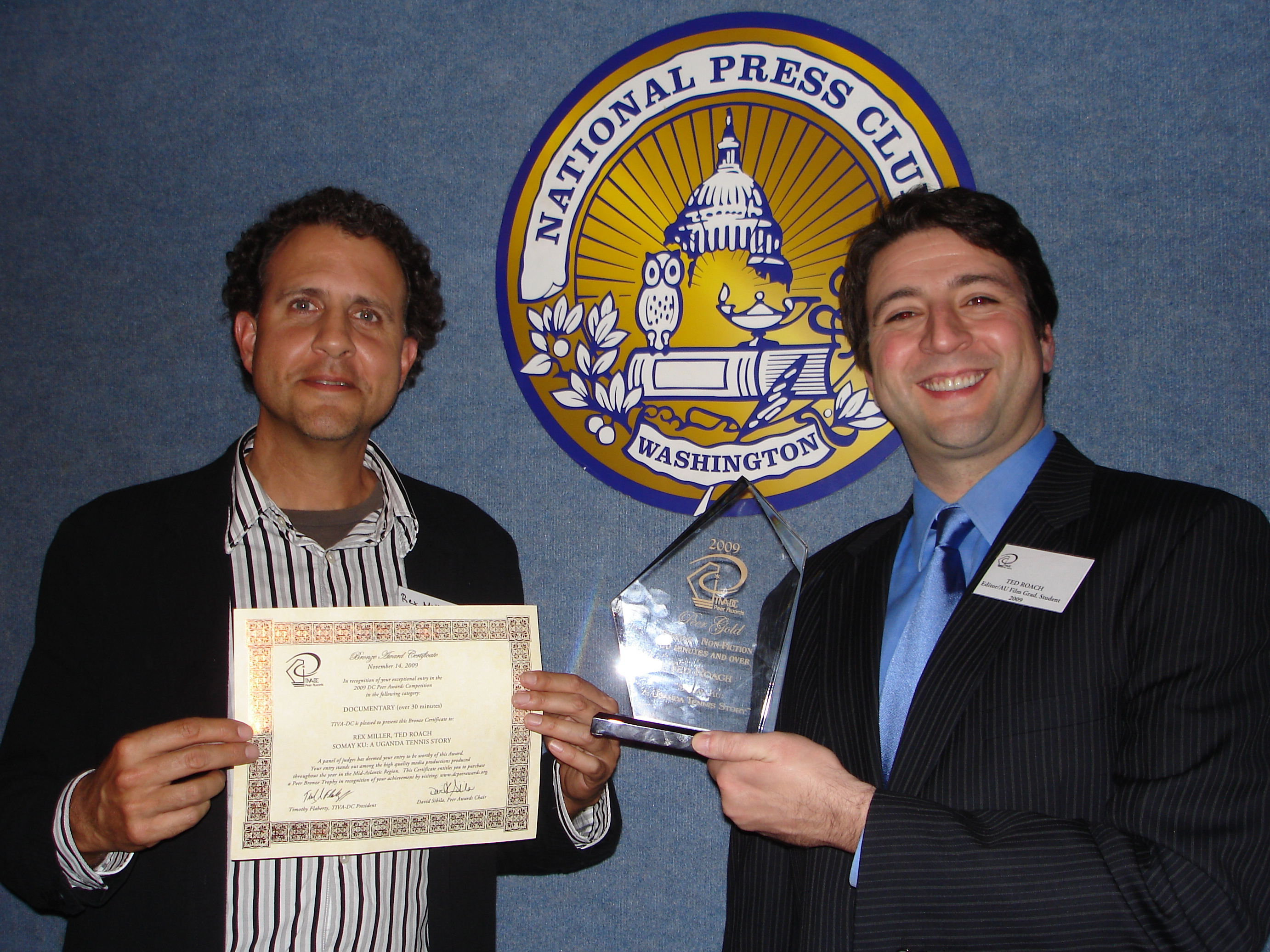 2009 TIVA-DC Peer Awards. Rex Miller and Ted Roach.