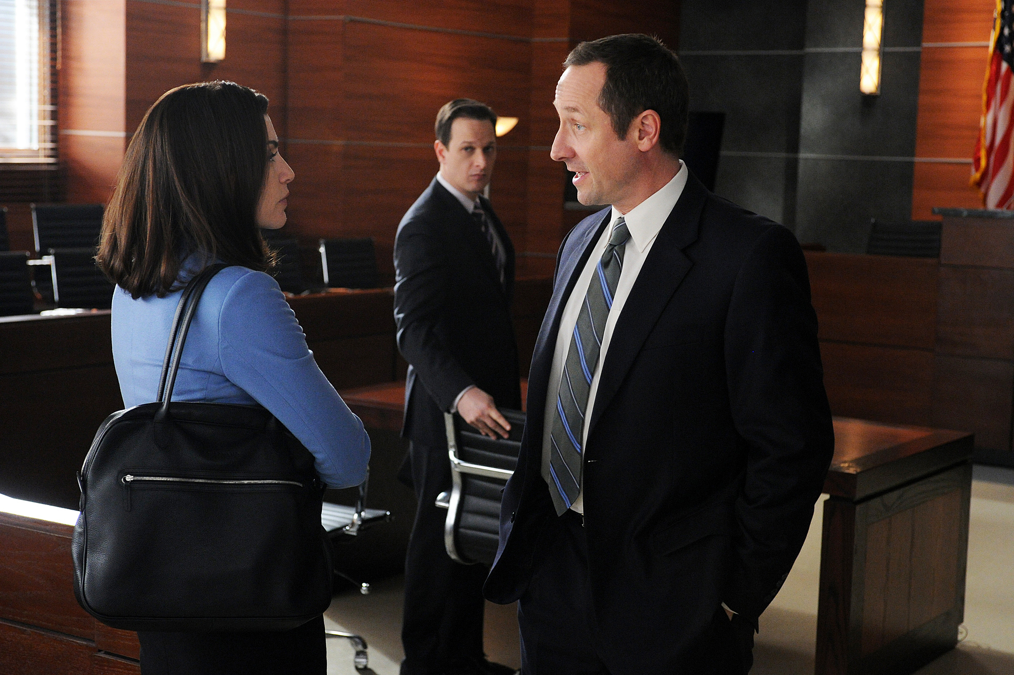 Still of Julianna Margulies, Josh Charles and Sam Robards in The Good Wife (2009)