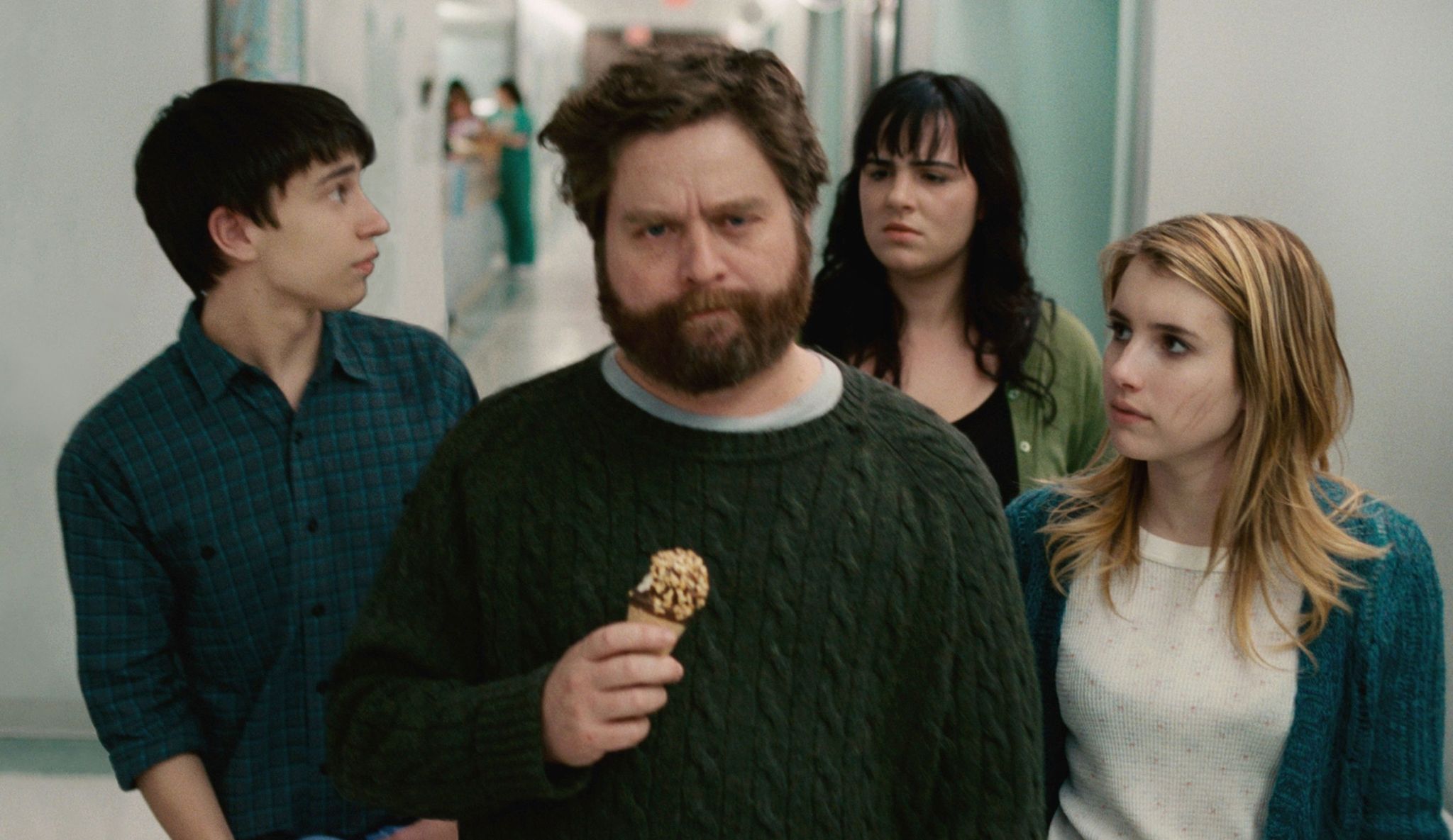 Still of Zach Galifianakis, Emma Roberts and Keir Gilchrist in It's Kind of a Funny Story (2010)