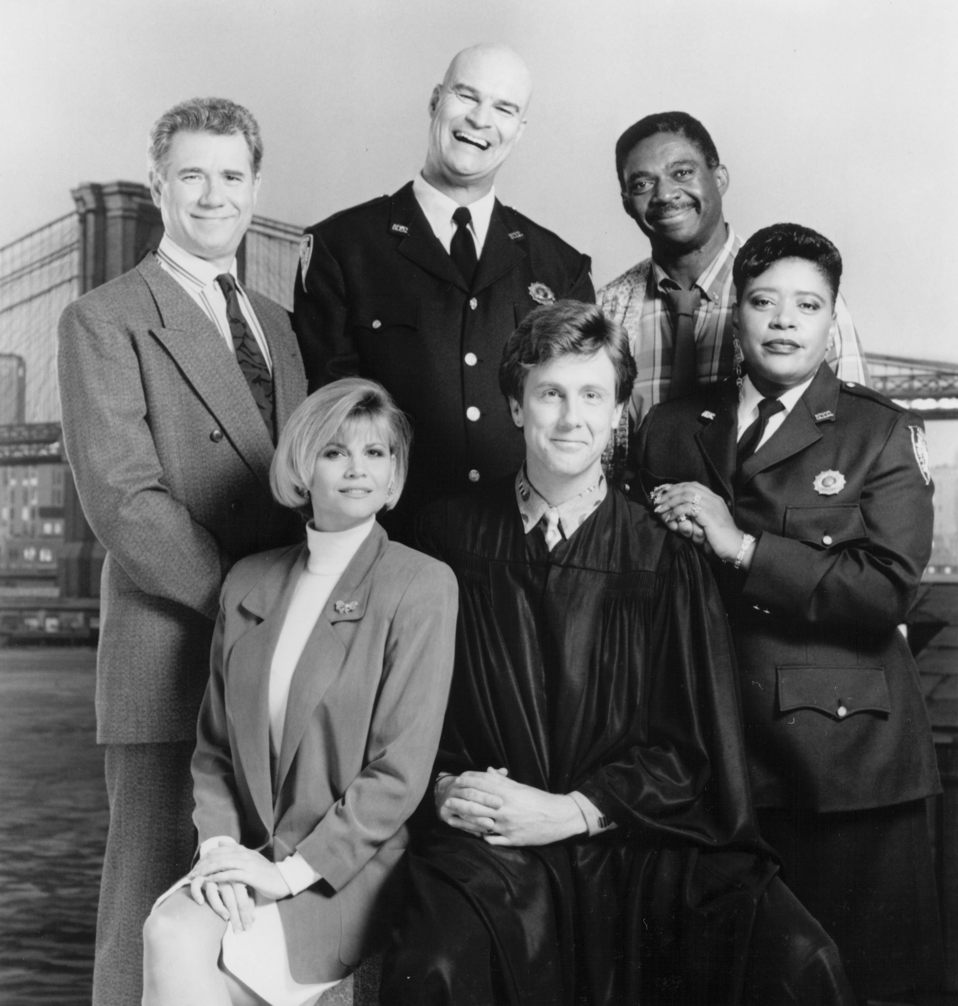 Still of Harry Anderson, John Larroquette, Richard Moll, Markie Post, Charles Robinson and Marsha Warfield in Night Court (1984)