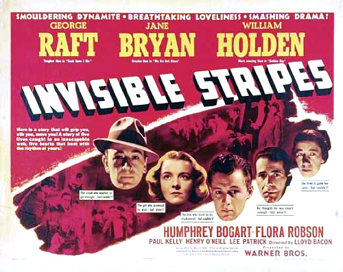 Humphrey Bogart, William Holden, Jane Bryan, George Raft and Flora Robson in Invisible Stripes (1939)