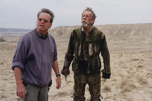 Still of Terry Gilliam and Jean Rochefort in Lost in La Mancha (2002)