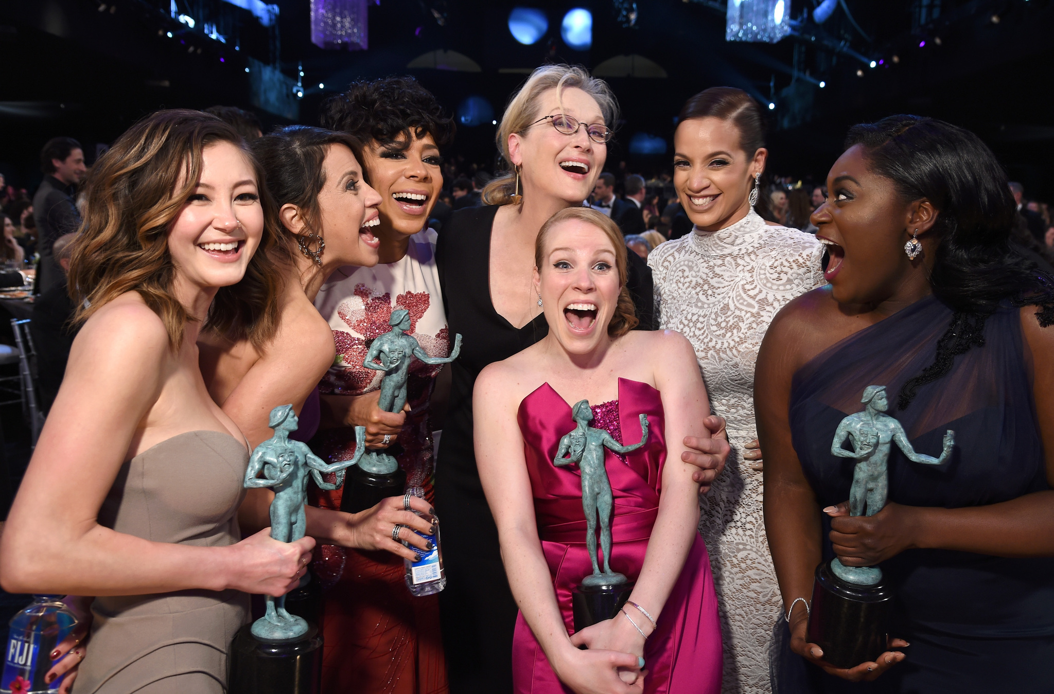 Meryl Streep, Selenis Leyva, Elizabeth Rodriguez, Emma Myles, Kimiko Glenn, Dascha Polanco and Danielle Brooks at event of The 21st Annual Screen Actors Guild Awards (2015)